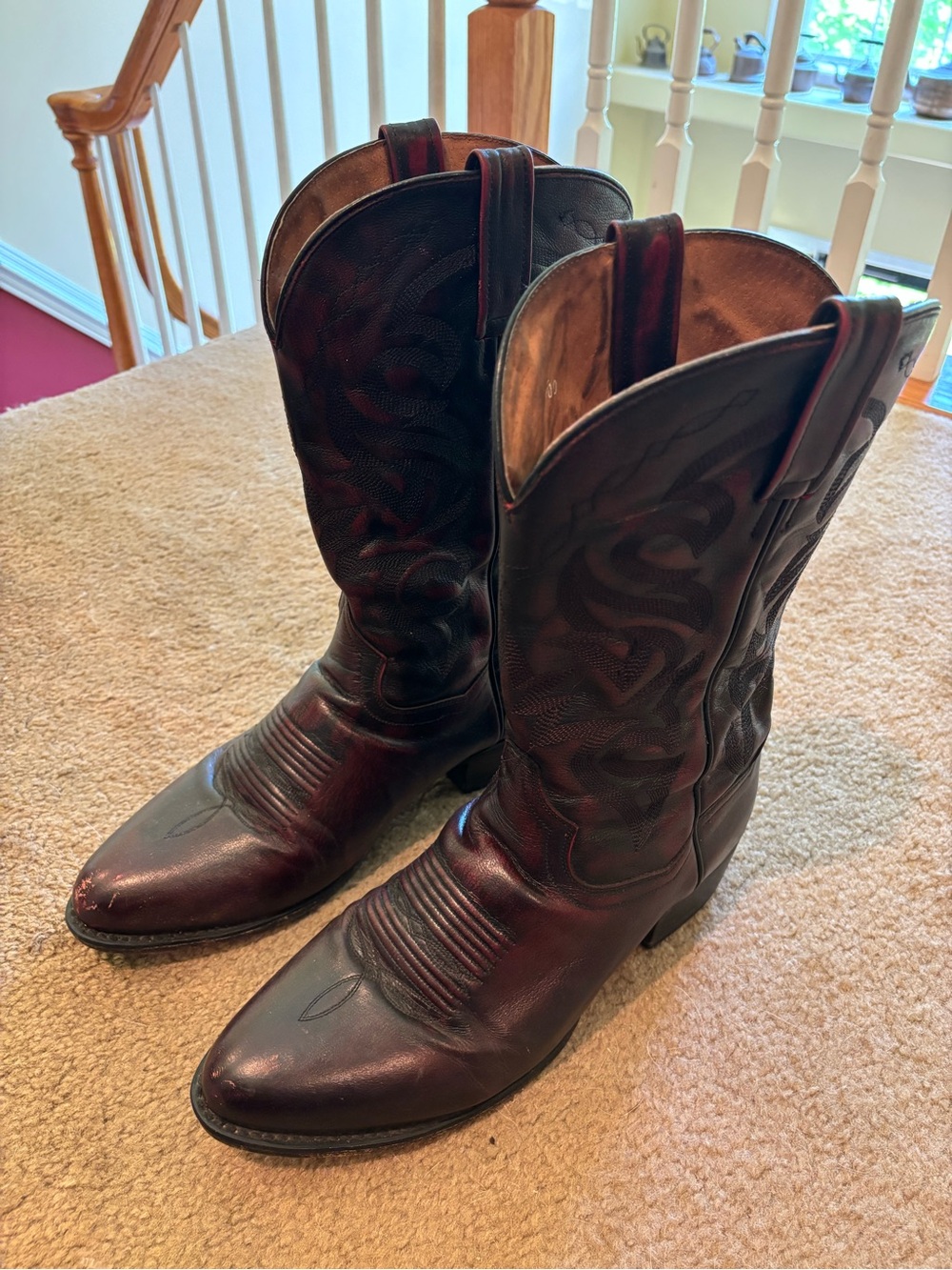 Dan Post Milwaukee Black Cherry Leather Cowboy Boots DP2112 Mens Size 11.5 EW